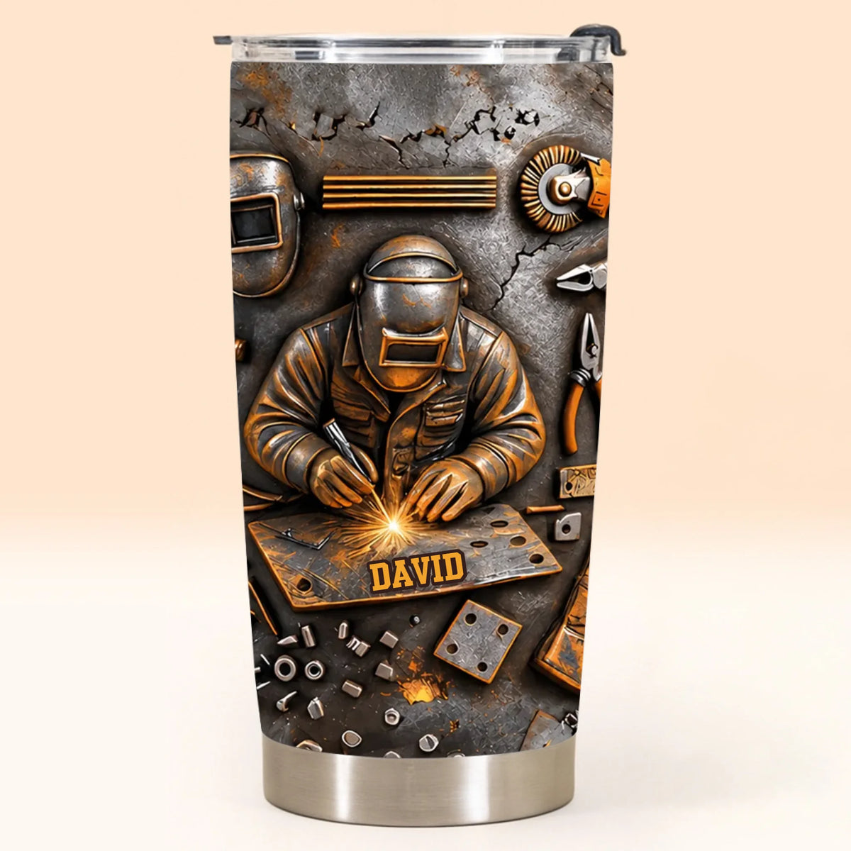Personalized Welding Tumbler - Custom Welder Name Cup - Gift For Handyman