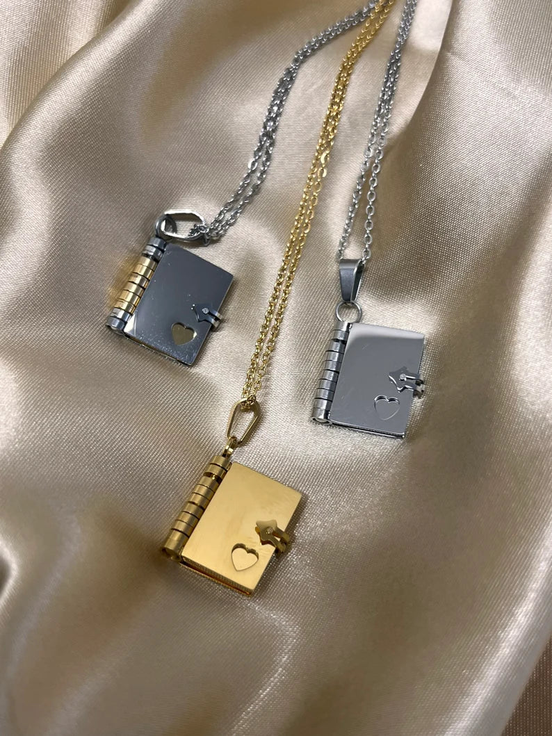 Personalized Book Necklace With Gift Box