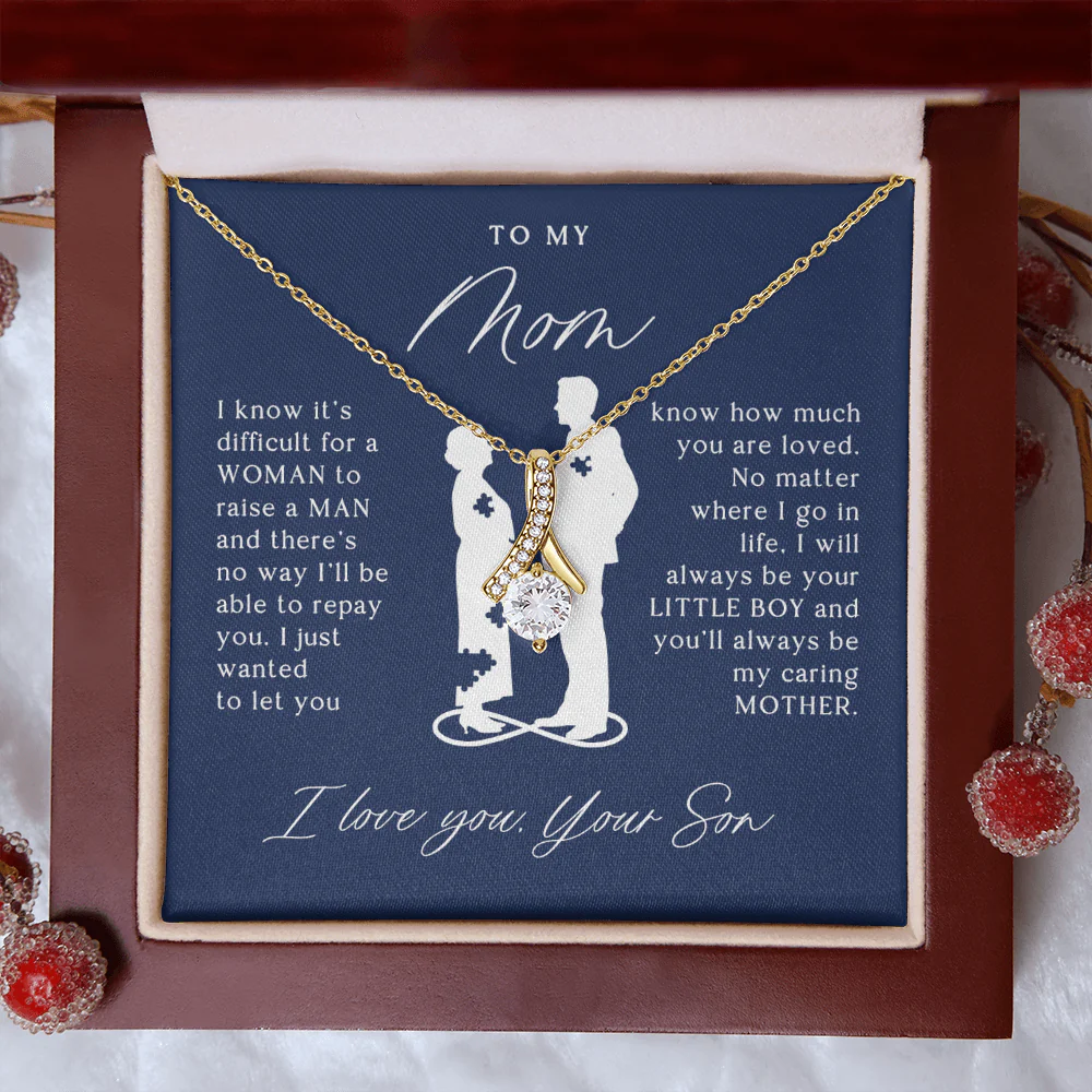 To My Mom Gift From Son - I Will Always Be Your Little Boy - Alluring Beauty Necklace