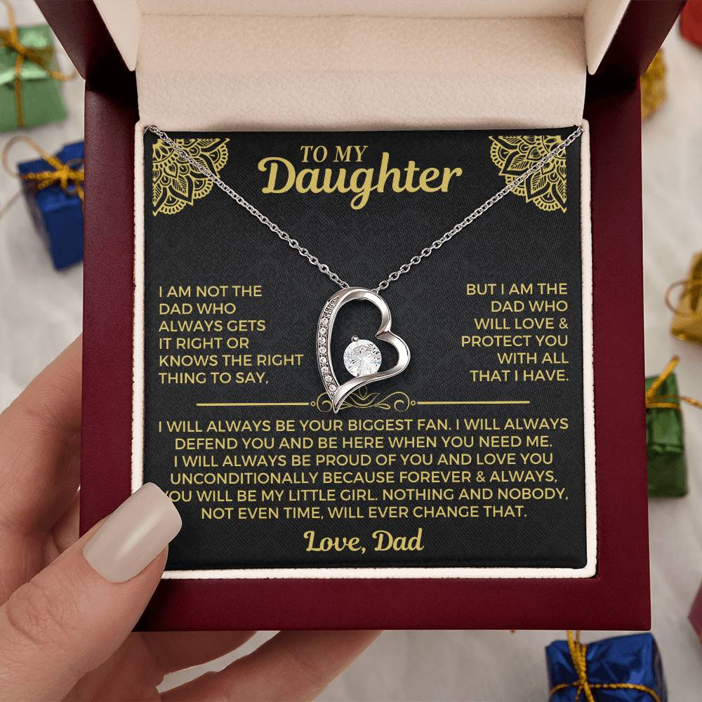 To My Daughter - Love Dad - Forever Love Necklace Gift Set