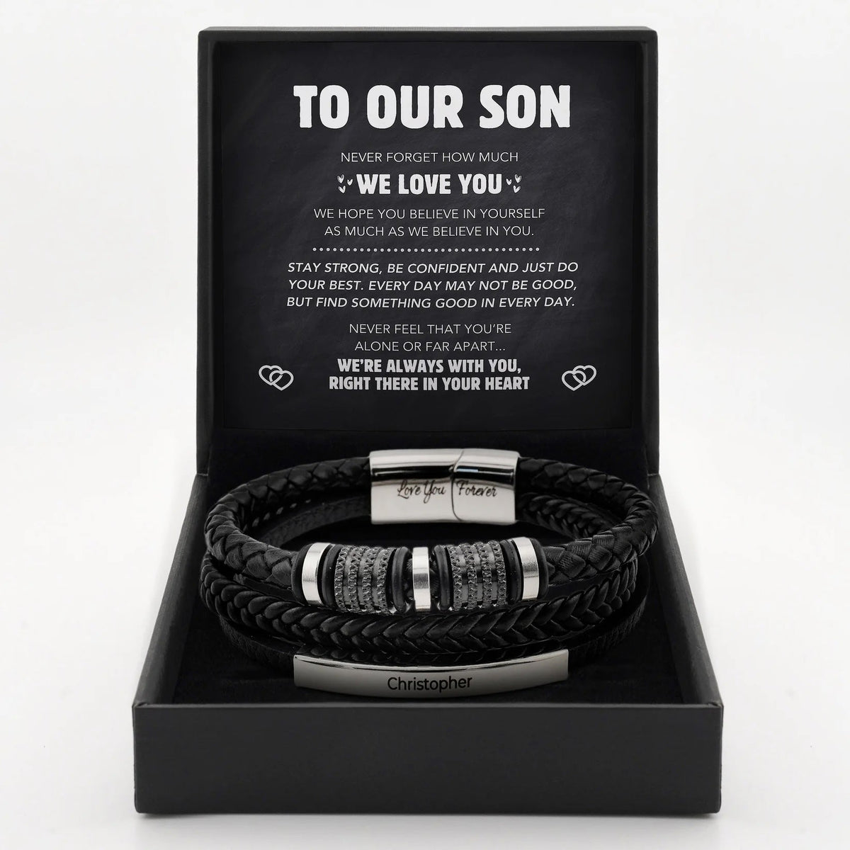 To My Son - Forever Connected - Son's Customized Bracelet