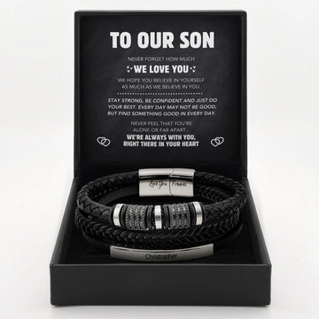 To My Son - Forever Connected - Son's Customized Bracelet