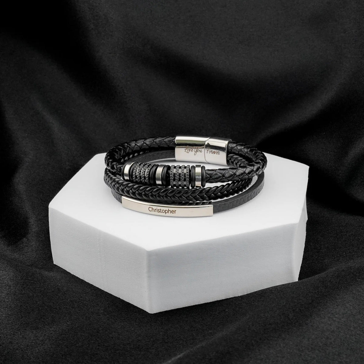 To My Son - Forever Connected - Son's Customized Bracelet