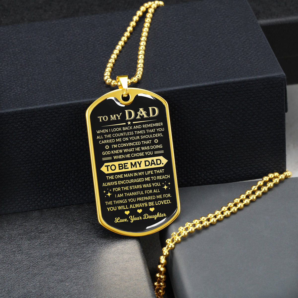 To My Dad | God Chose You | Dog Tag Necklace