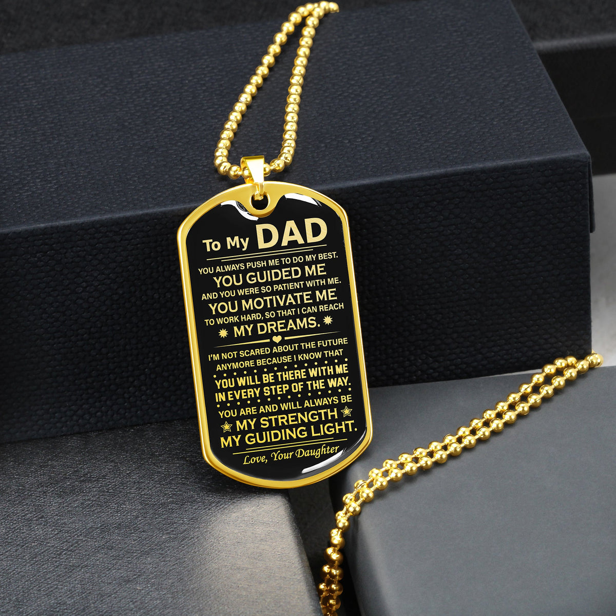 To My Dad | My Dreams | Dog Tag Necklace