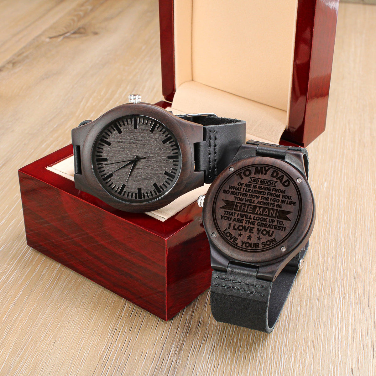 To My Dad | Always Be The Man | Engraved Wooden Watch