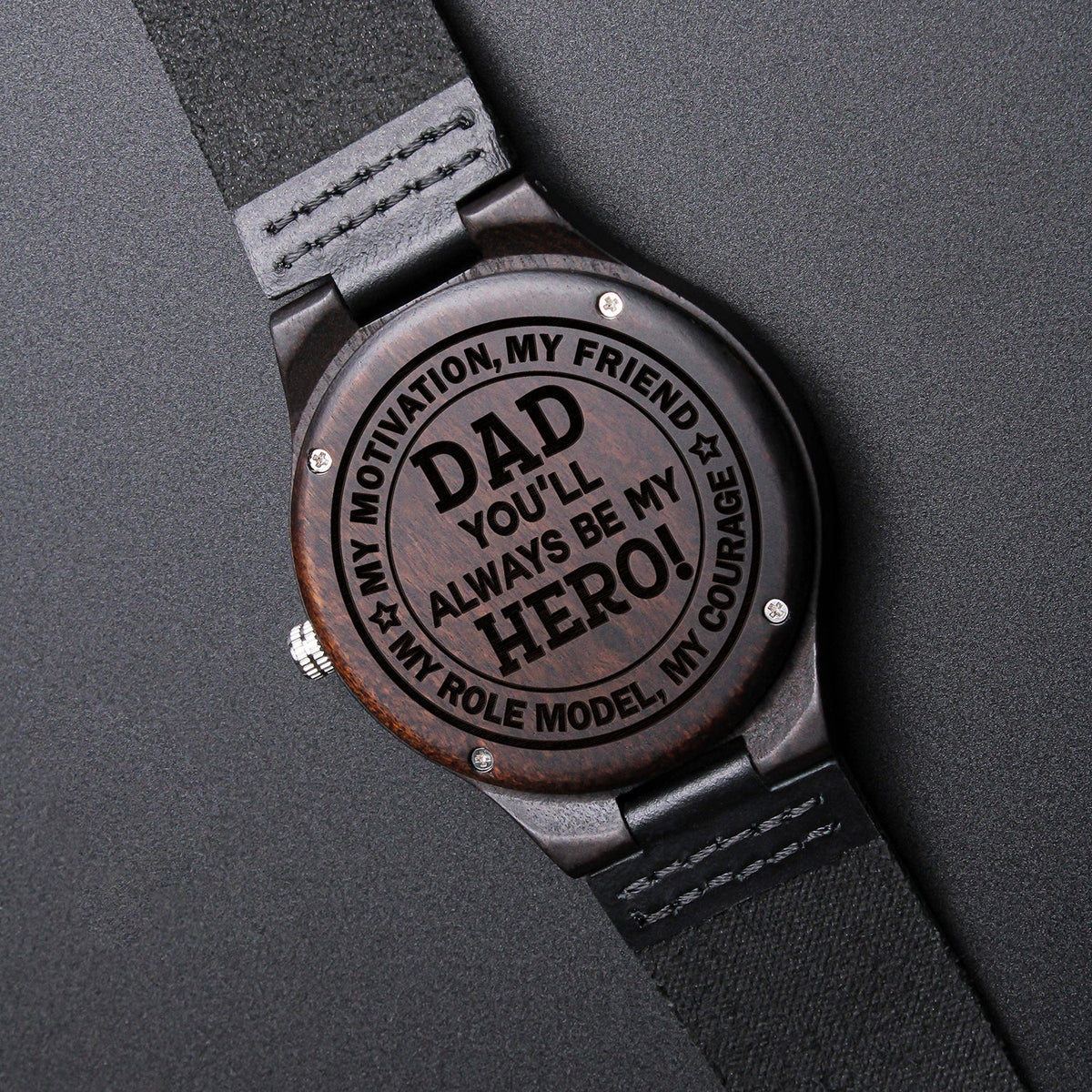 Dad My Hero | Engraved Wooden Watch