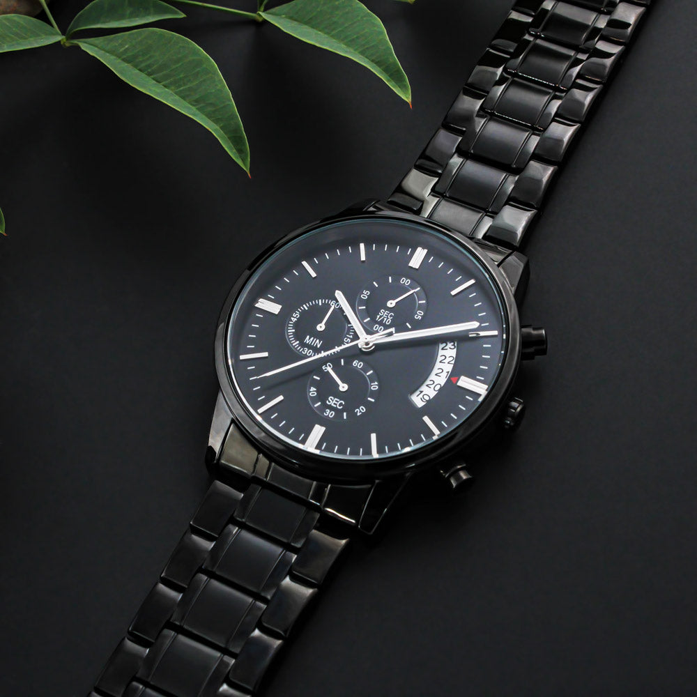 Son Remember To Be Awesome, Black Chronograph Watch, Gift for Son from Parents