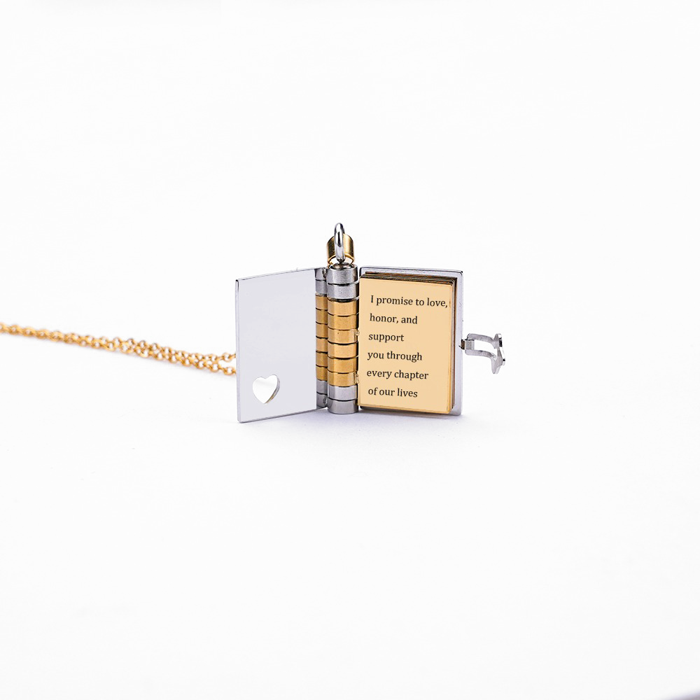 Personalized Book Necklace With Gift Box