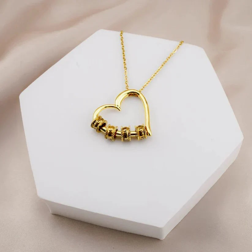 To My Wife - The Heart of the Family - Engraved Name Necklace