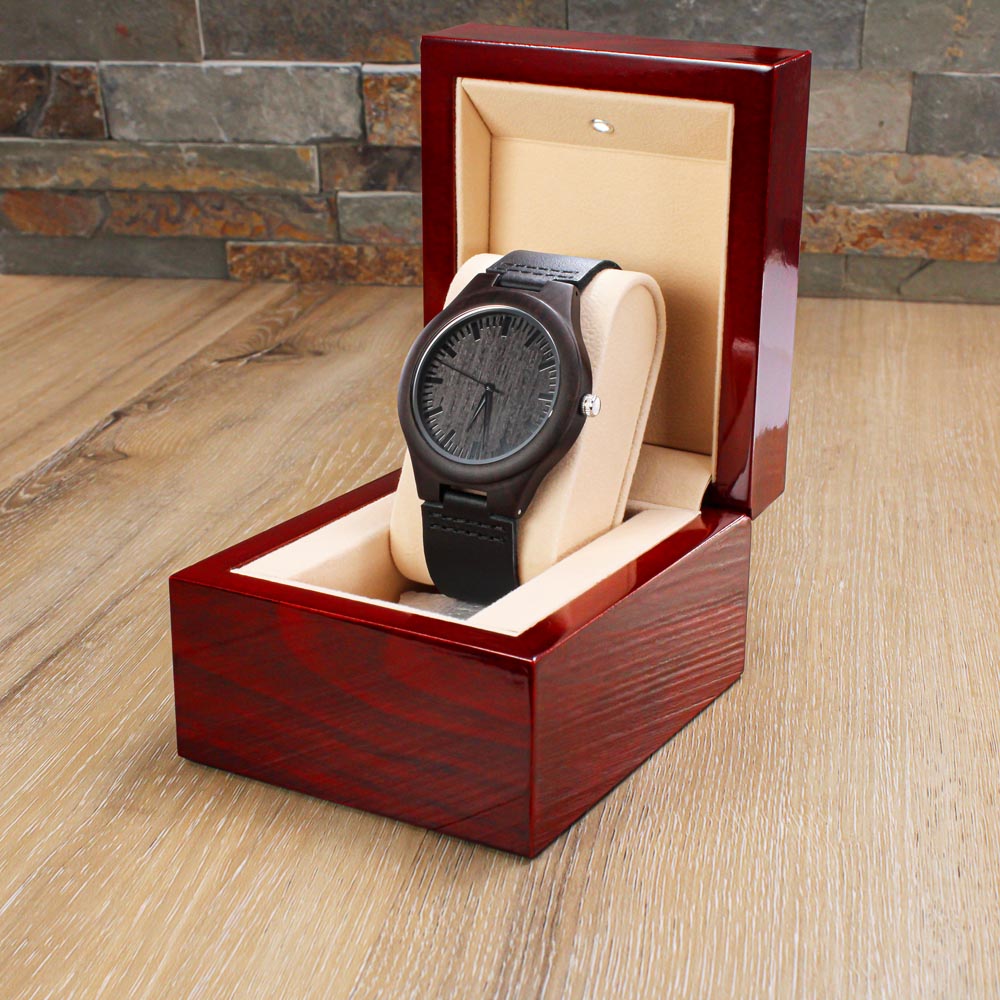 To My Bonus Son | The Gift Of Life | Engraved Wooden Watch