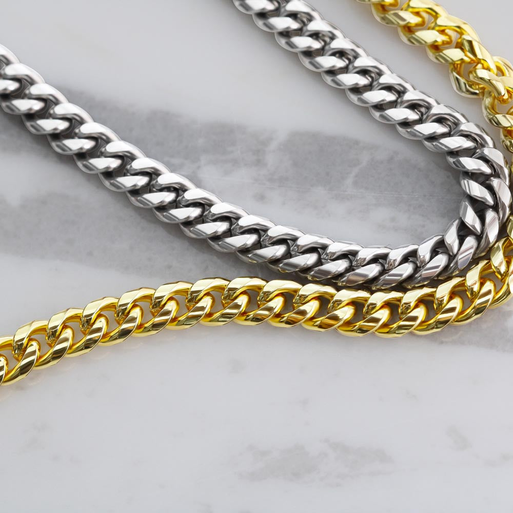 To My Man The Day I Met You Cuban Link Chain Necklace, Anniversary Gifts, Gift Ideas for Boyfriend Husband, Christmas Gift for Man, Valentine's Day Gift