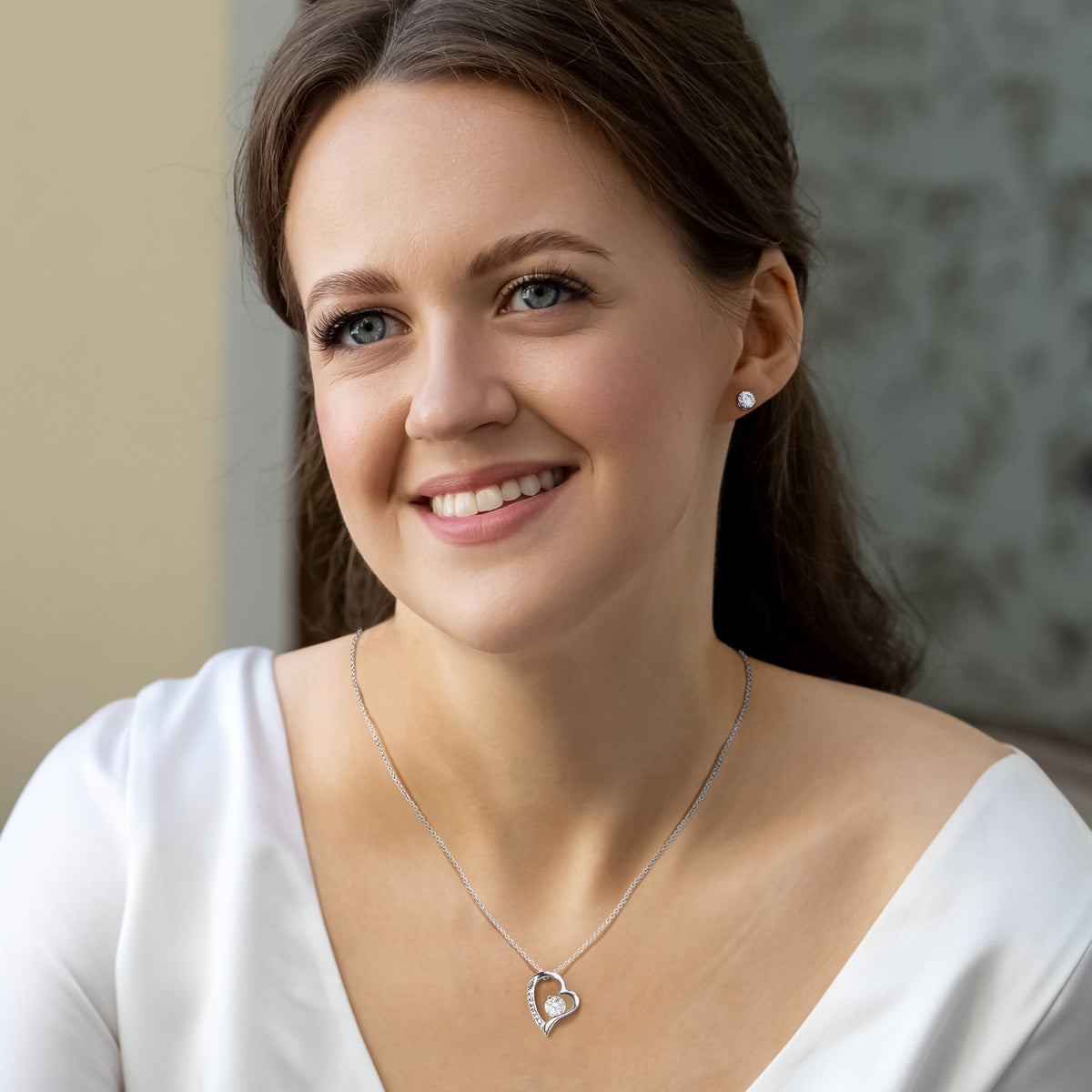 To My Loving Mom - Love You With All Of My Heart, Forever Love Necklace