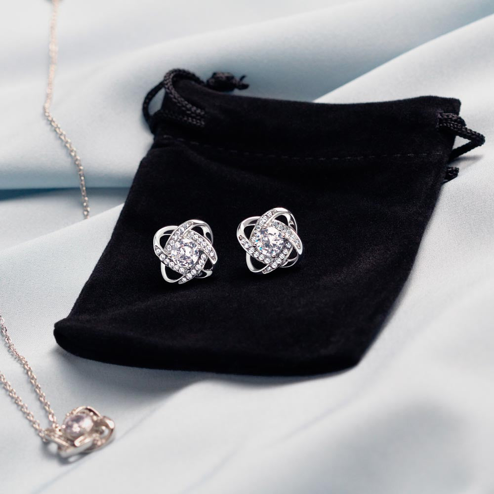 To My Beautiful Daughter | Always keep me in your heart | Love Knot Earring & Necklace Set