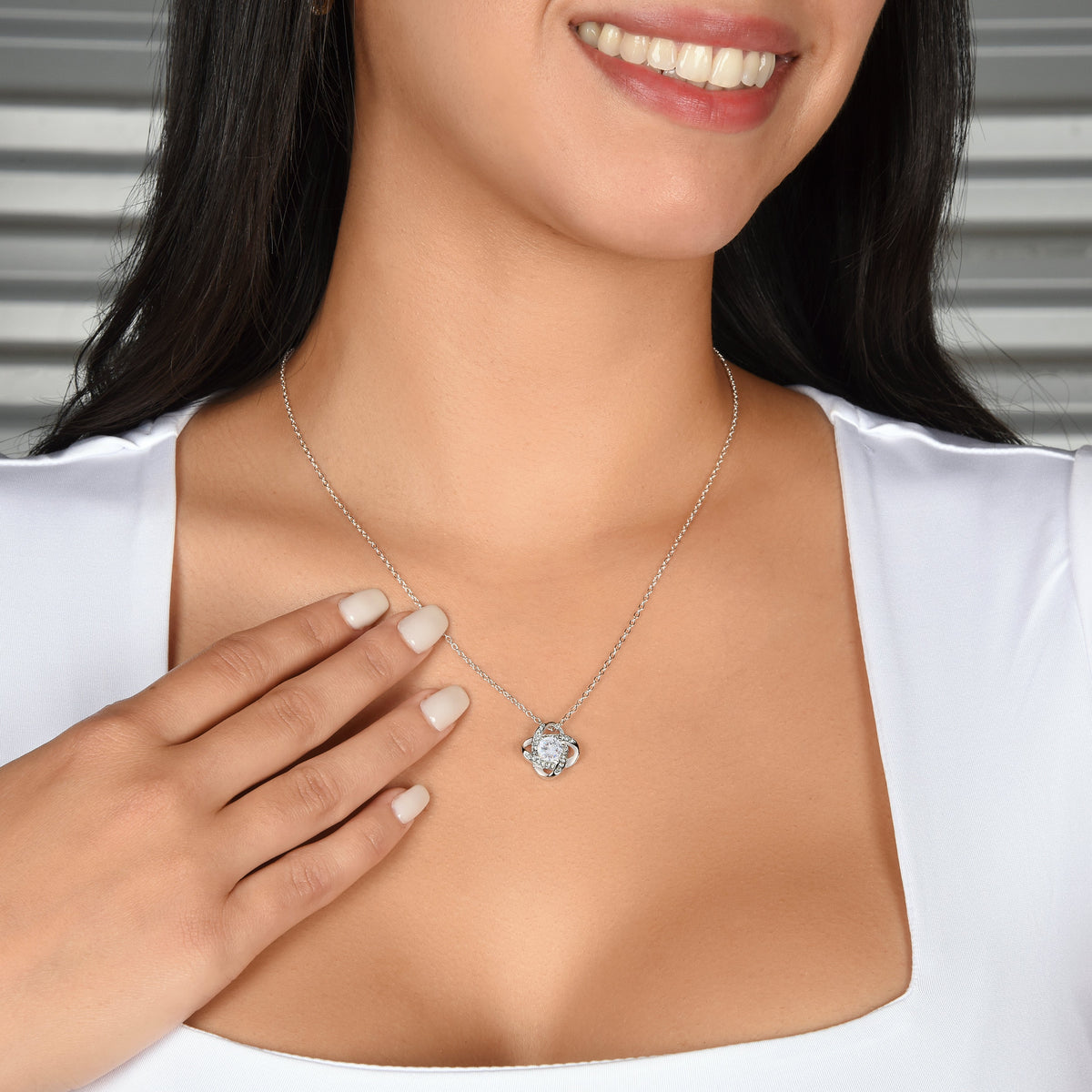 To My Soulmate - Thank You For Loving Me Unconditionally, Love Knot Necklace