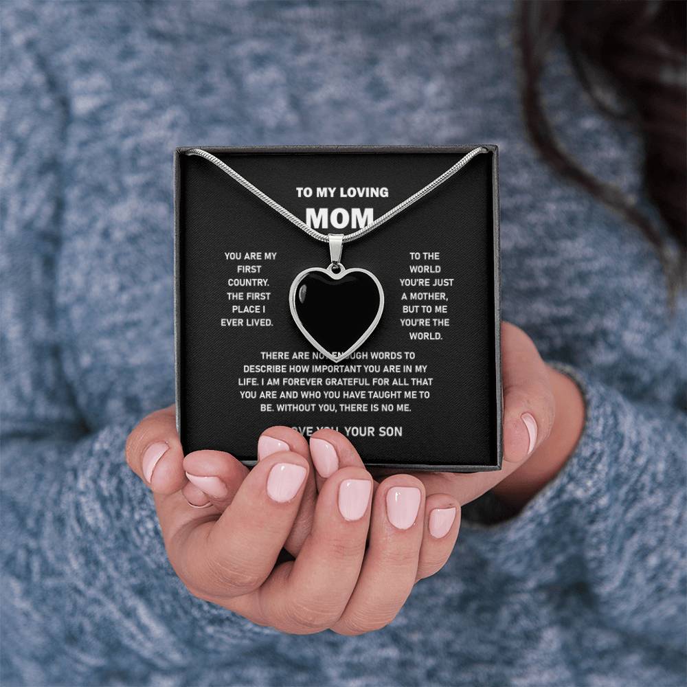 Personalized Photo Heart Necklace For Mom, Custom Necklace Gift For Mom From Son on Mother's Day
