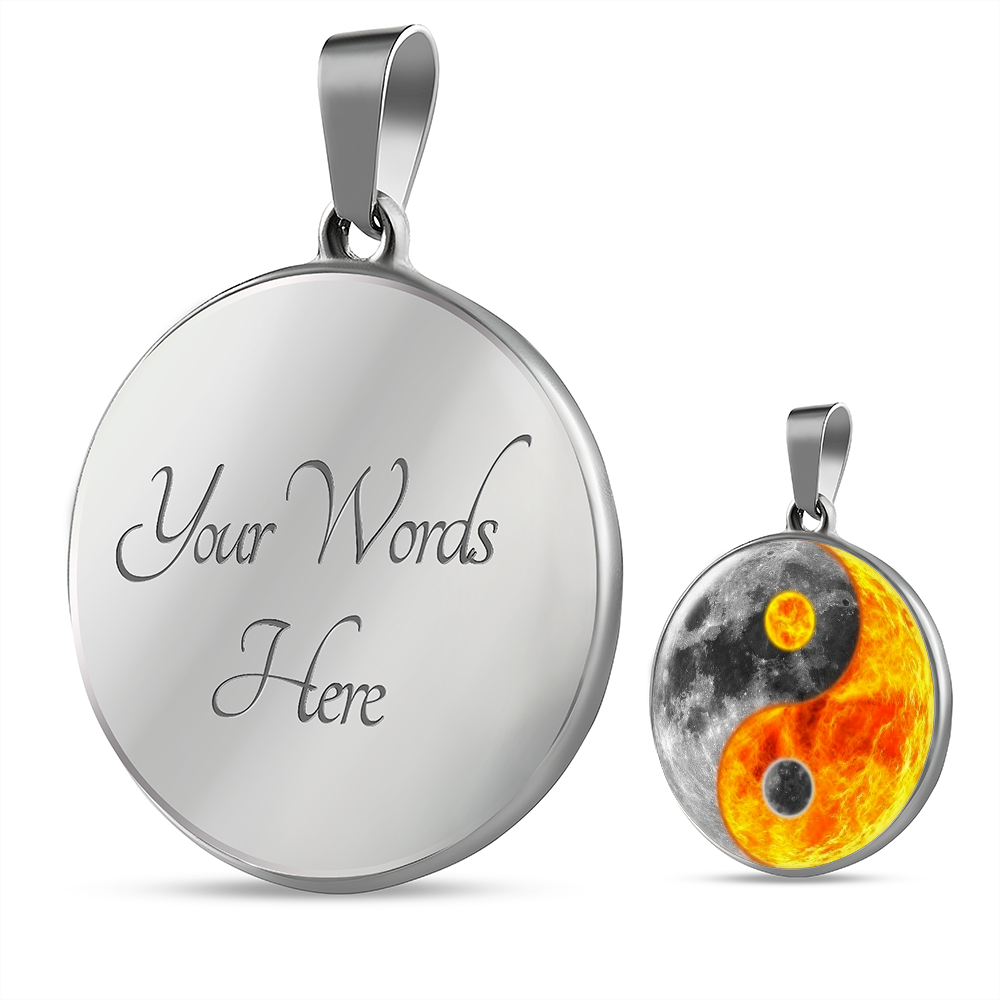 Yin Yang Sun Moon | Circle Pendant Necklace