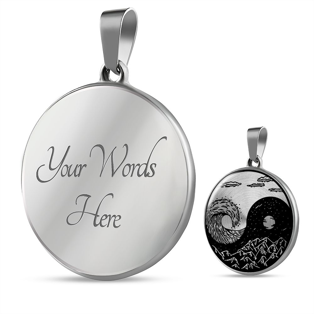 Yin Yang Sea Forest | Circle Pendant Necklace