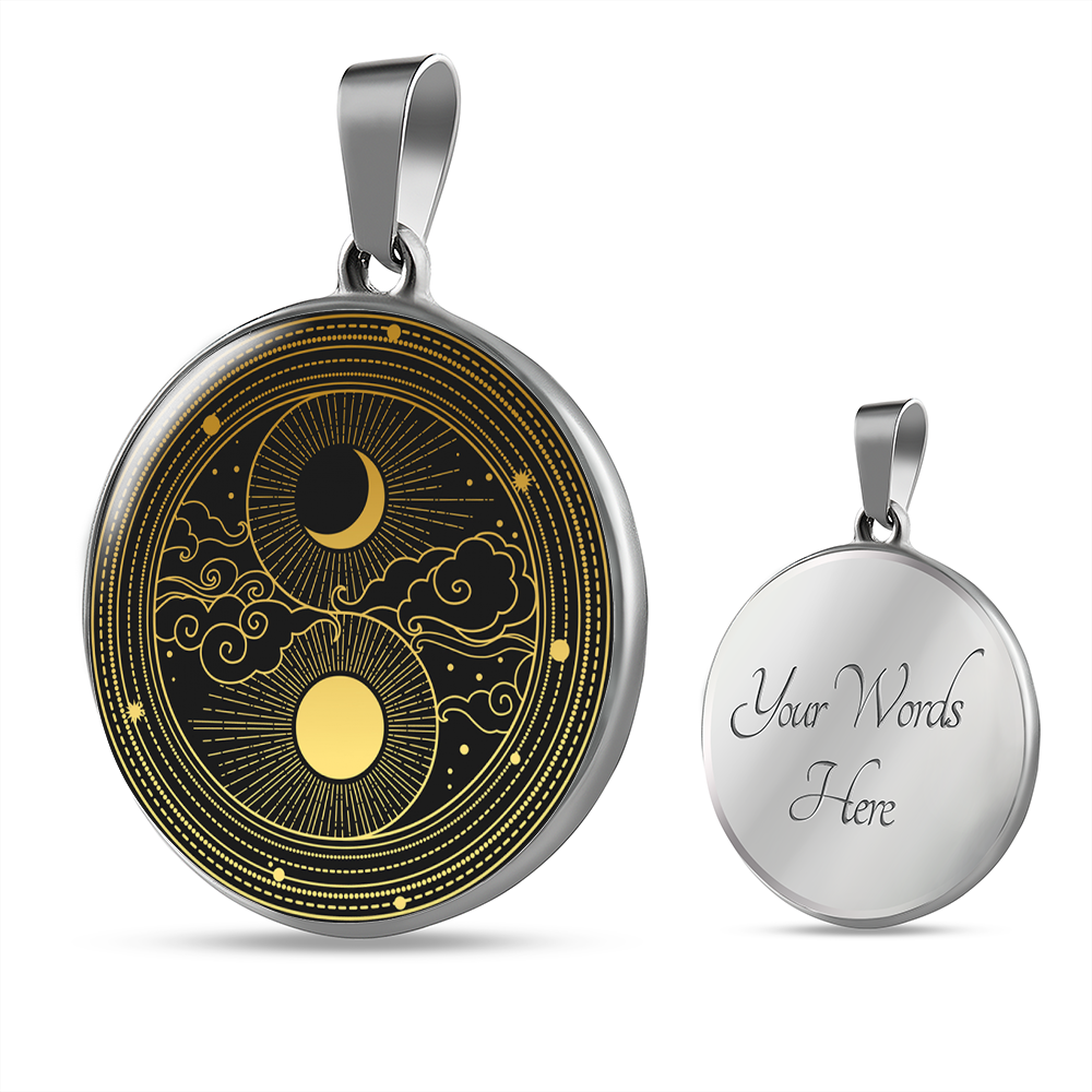 Sun Moon Oriental Style | Circle Pendant Necklace