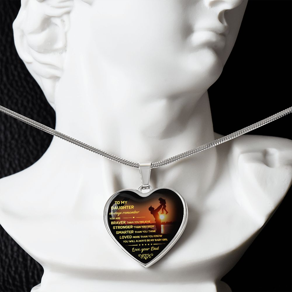 To My Daughter - Always Be My Baby Girl, Heart Necklace