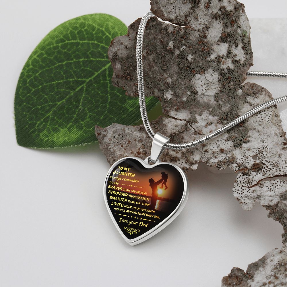 To My Daughter - Always Be My Baby Girl, Heart Necklace