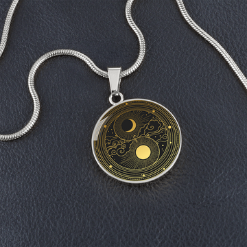 Sun Moon Oriental Style | Circle Pendant Necklace