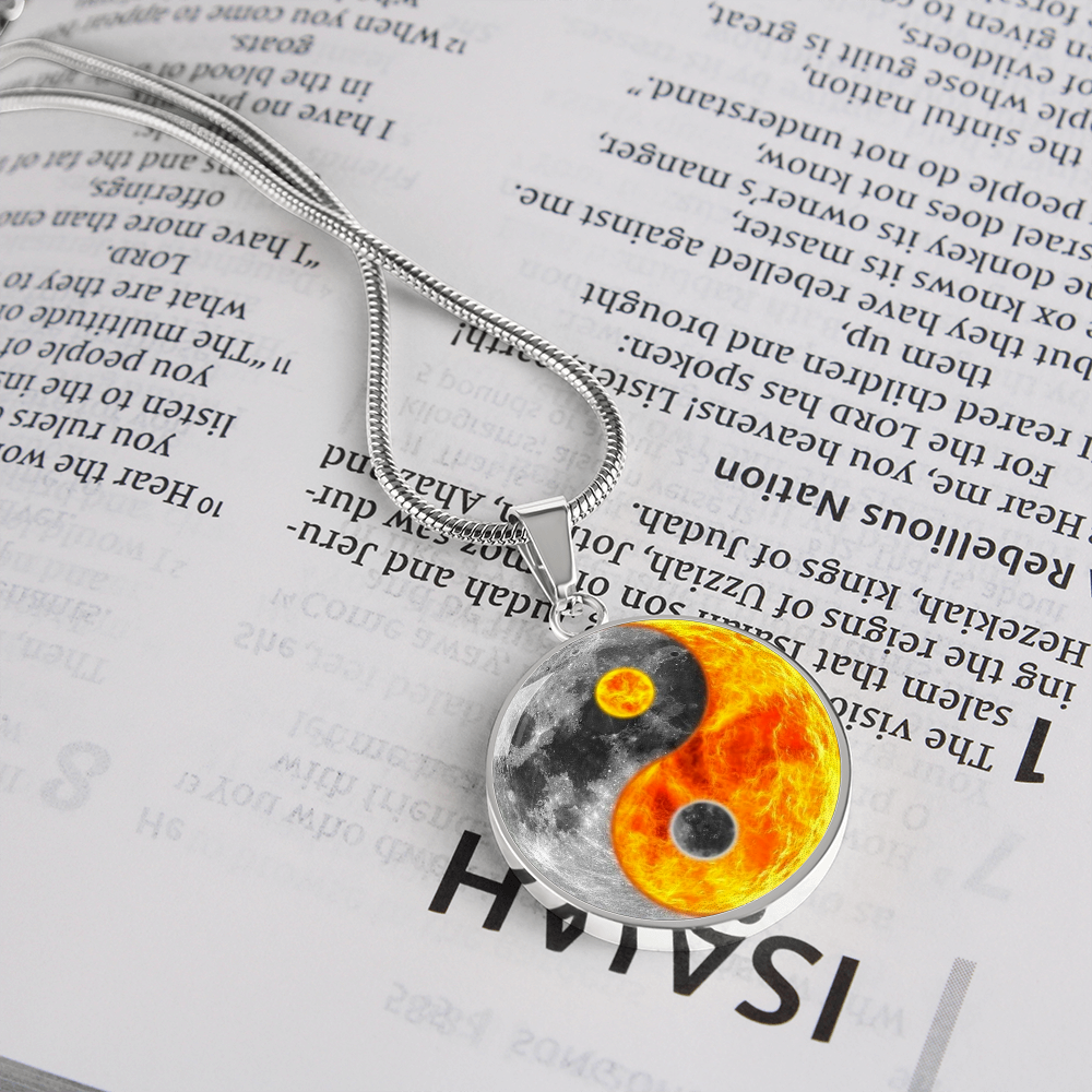 Yin Yang Sun Moon | Circle Pendant Necklace