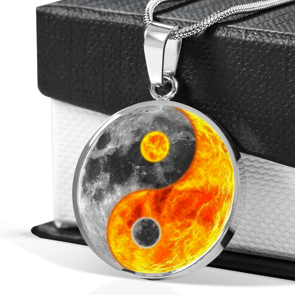 Yin Yang Sun Moon | Circle Pendant Necklace