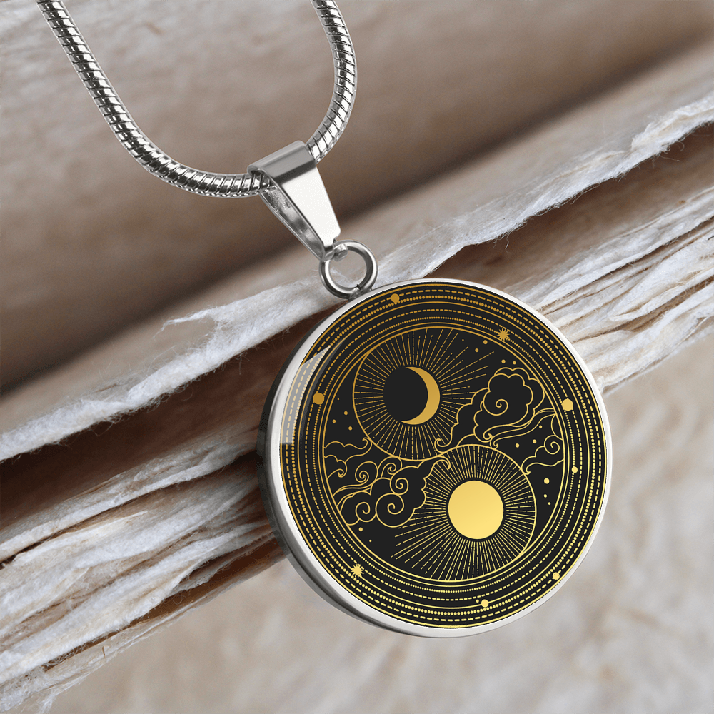 Sun Moon Oriental Style | Circle Pendant Necklace