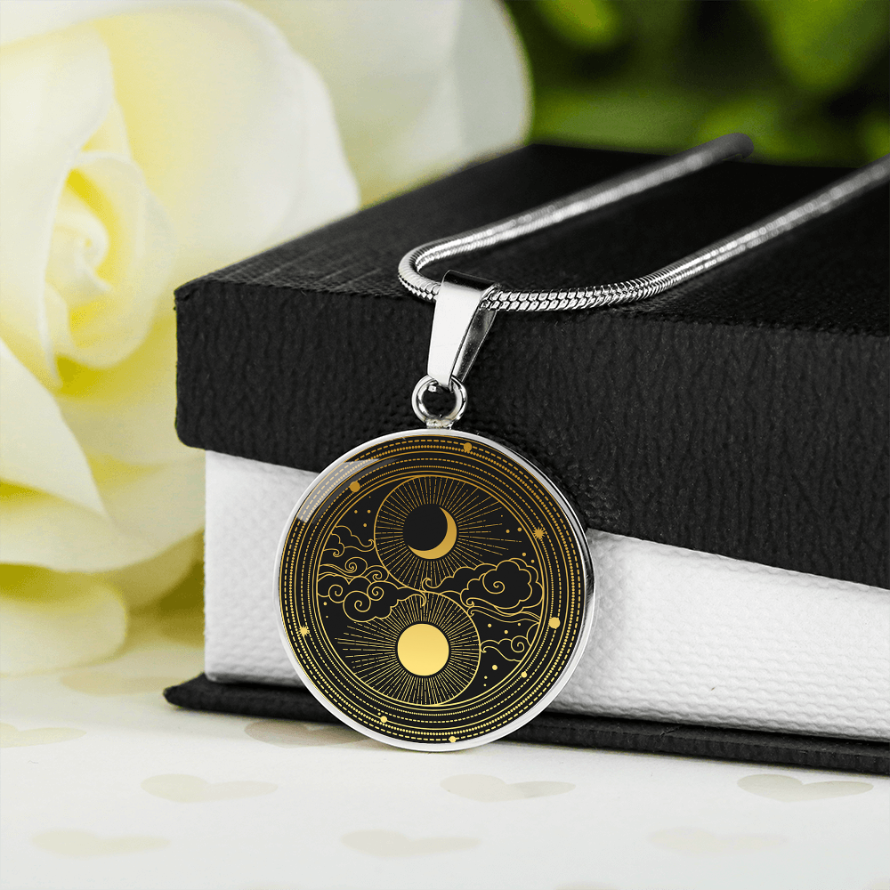 Sun Moon Oriental Style | Circle Pendant Necklace