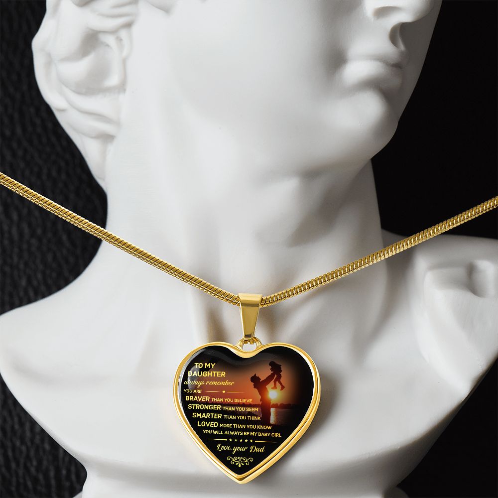 To My Daughter - Always Be My Baby Girl, Heart Necklace