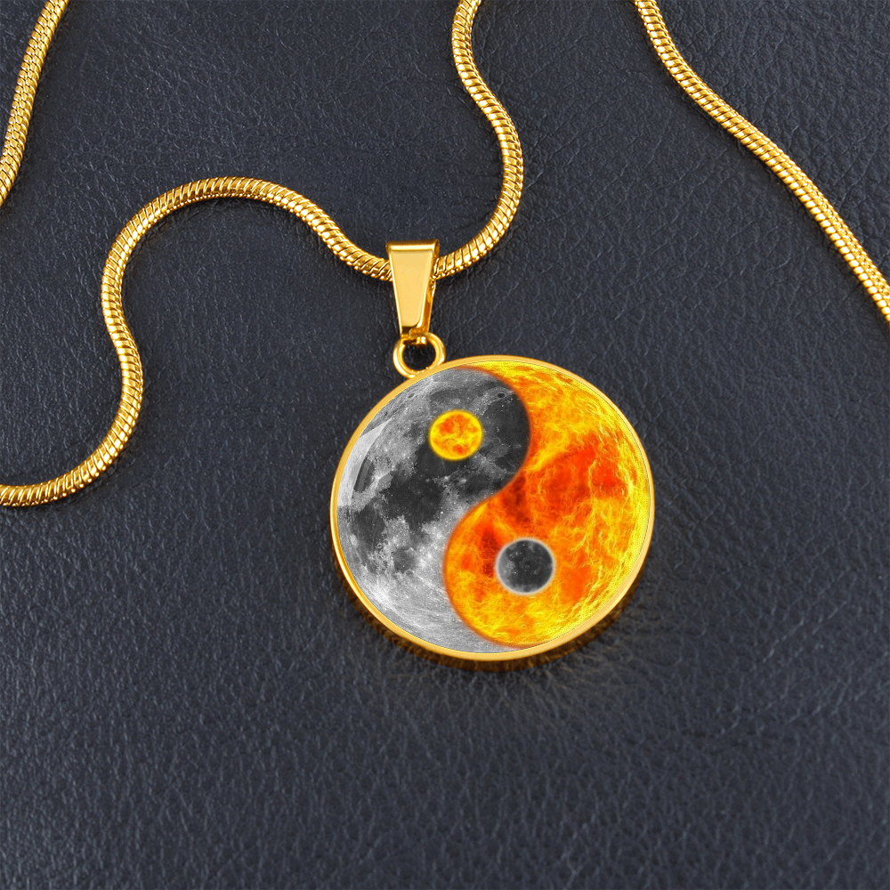 Yin Yang Sun Moon | Circle Pendant Necklace