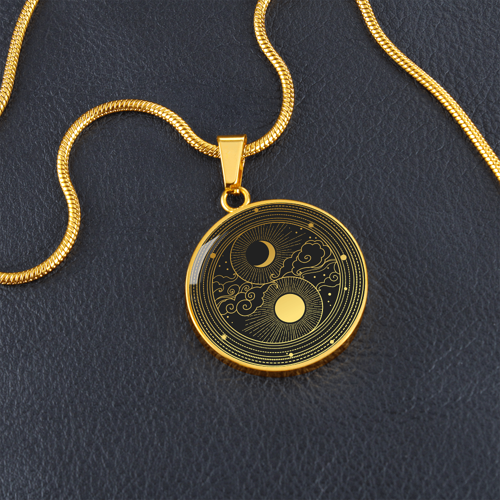 Sun Moon Oriental Style | Circle Pendant Necklace