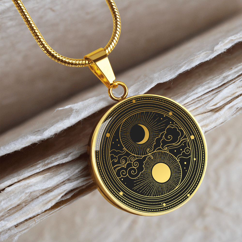 Sun Moon Oriental Style | Circle Pendant Necklace