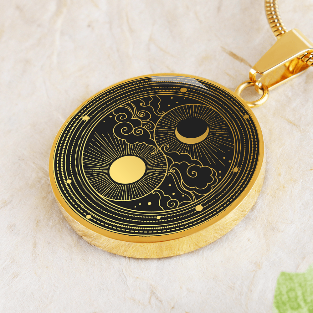 Sun Moon Oriental Style | Circle Pendant Necklace