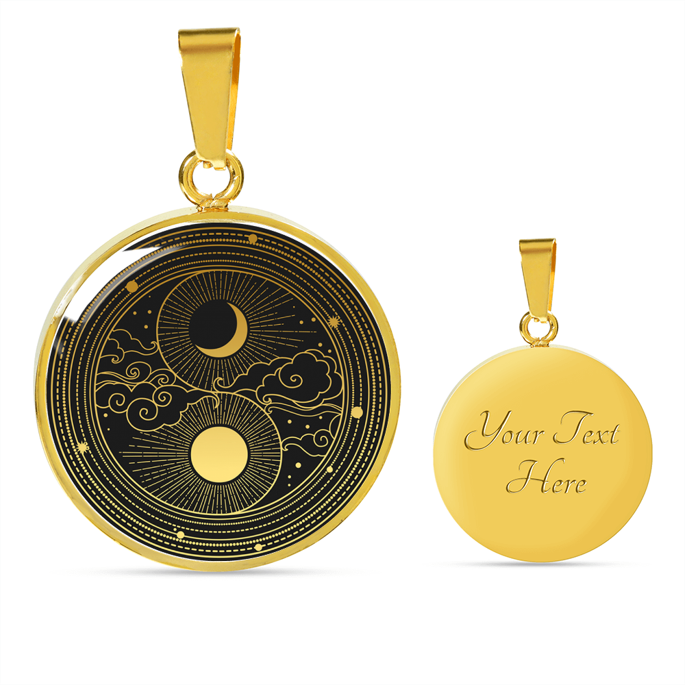 Sun Moon Oriental Style | Circle Pendant Necklace