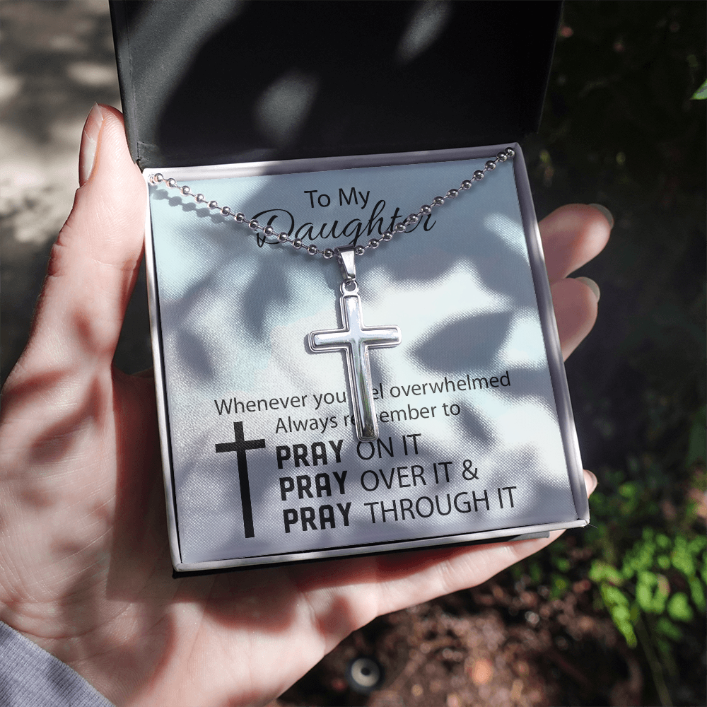Cross Necklace To My Daughter | Jewelry Sentimental Keepsake Gift for Daughter
