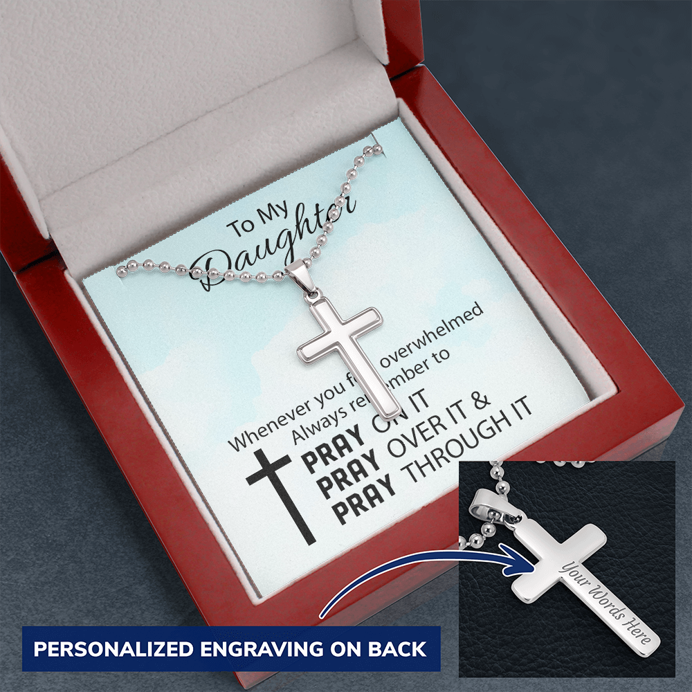 Cross Necklace To My Daughter | Jewelry Sentimental Keepsake Gift for Daughter