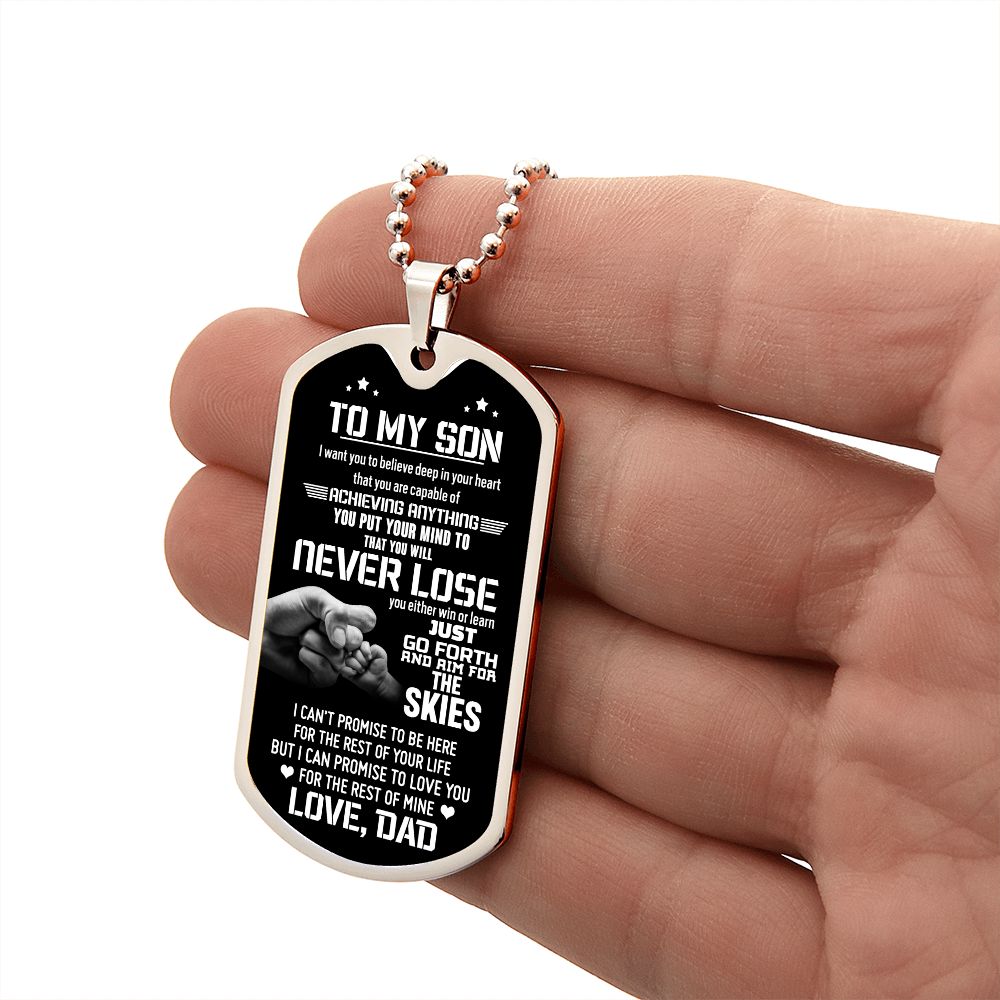 Son The Skies, Dog Tag Necklace, Inspiration Gift For Son From Dad