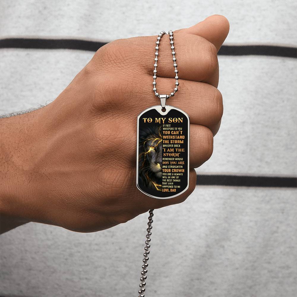 Son Straighten Your Crown, Dog Tag Necklace, Best Gift For Son From Dad