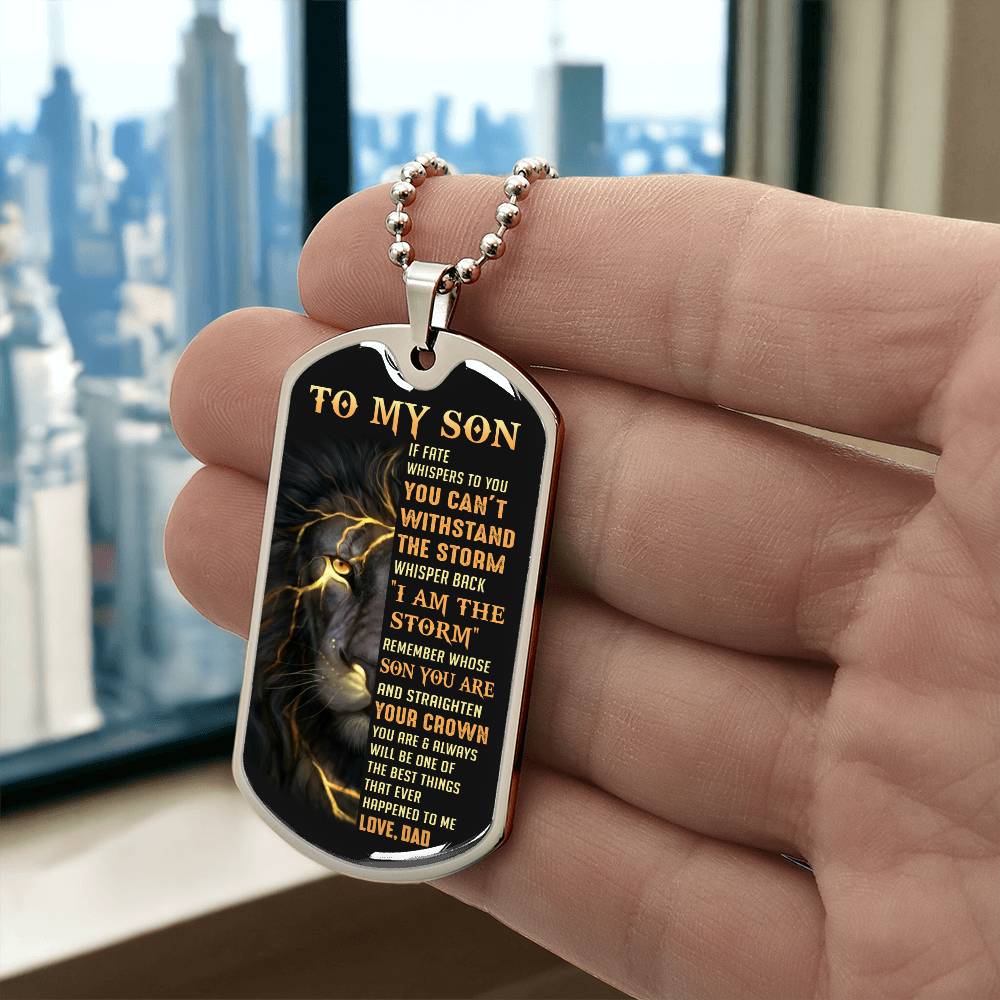 Son Straighten Your Crown, Dog Tag Necklace, Best Gift For Son From Dad