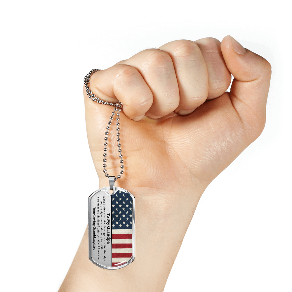 To My Grandpa | Blessings In My Life | Graphical Dog Tag