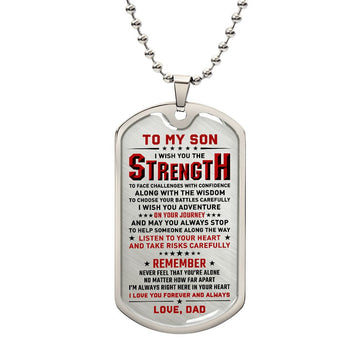 To My Son - I Love You Forever And  Always, DogTag Necklace Gift