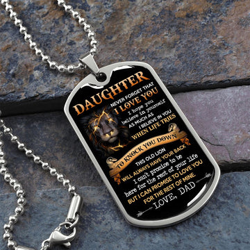 To My Daughter | This Old Lion | Dog Tag Necklace | Gift For Son From Dad