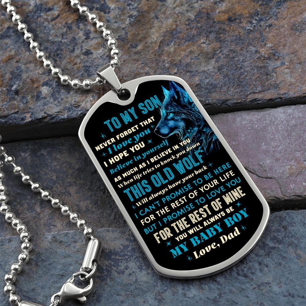 To My Son - Have Your back, DogTag Necklace Gift