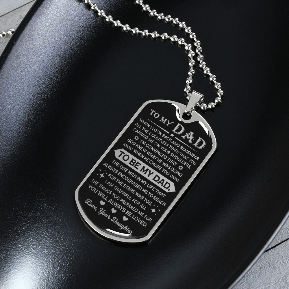 To My Dad | God Chose You | Dog Tag Necklace