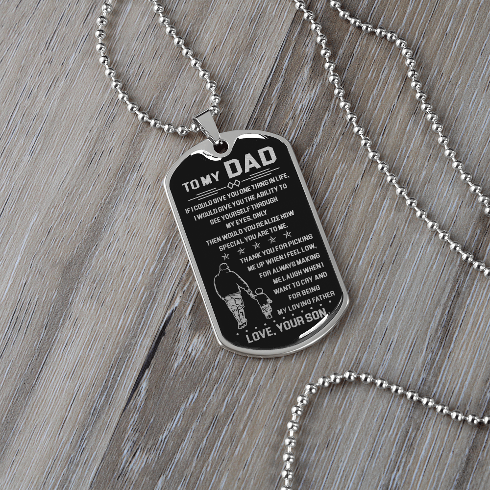 To My Dad | My Loving Father | Dog Tag Necklace