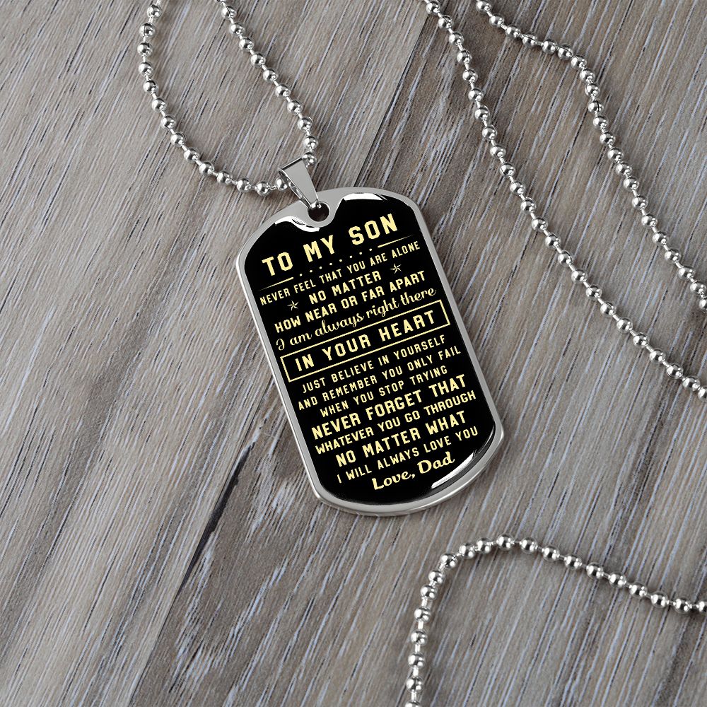 To My Son | Never Forget That | Dog Tag Necklace | Gift For Son From Dad