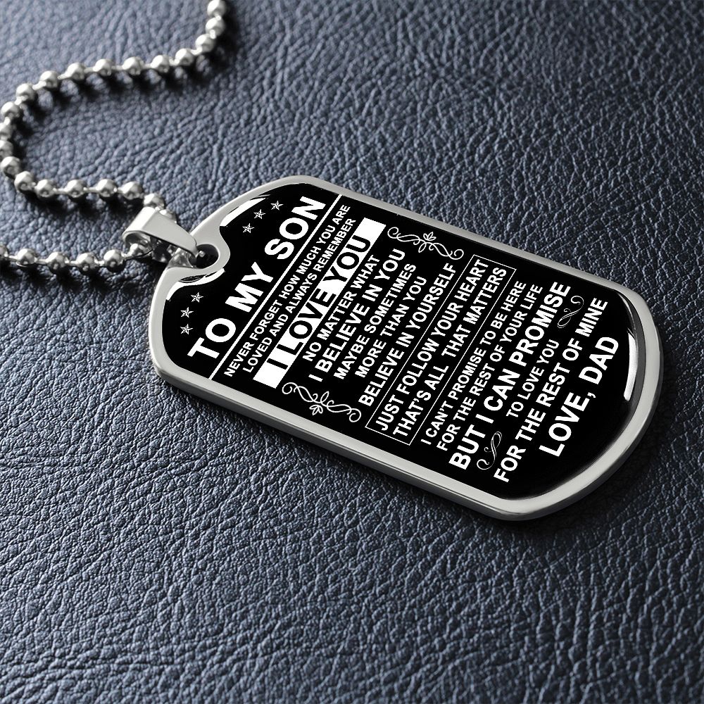 To My Son Gift From Dad | I Believe In You | Dog Tag Necklace