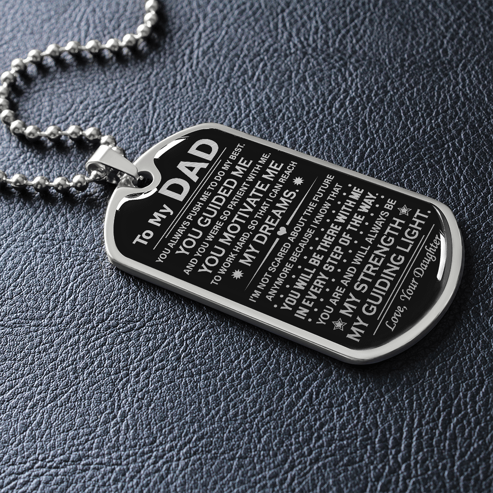 To My Dad | My Dreams | Dog Tag Necklace